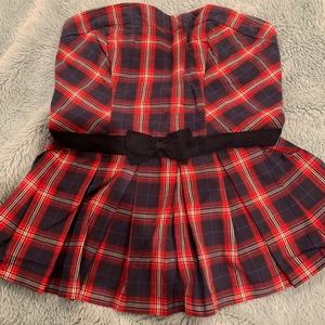 Abercrombie & Fitch Red White and Blue Plaid Top